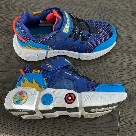 Skechers Game Kicks: Gametronix blue boy sneakers. Size 12. - Picture 3 of 11